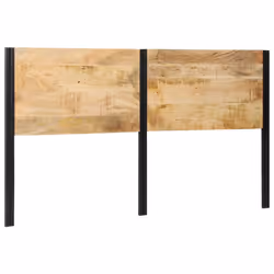 vidaXL Headboard 100 cm Solid Wood Mango and Iron bed headboard - Solid mango wood, 180 cm