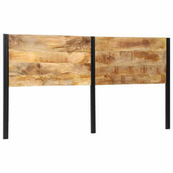 vidaXL Headboard 100 cm Solid Wood Mango and Iron bed headboard - Solid mango wood, 200 cm