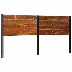 vidaXL Headboard 100 cm Solid Wood Mango and Iron bed headboard - Solid reclaimed wood, 200 cm - Additional view 9