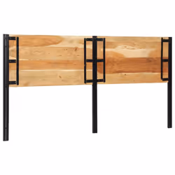 vidaXL Headboard 100 cm Solid Wood Mango and Iron bed headboard - Solid acacia wood, 200 cm