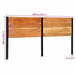 vidaXL Headboard 100 cm Solid Wood Mango and Iron bed headboard - Solid acacia wood, 200 cm
