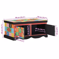 vidaXL Coffee Table Multicolour 90x50x40 cm Solid Wood Mango side table - Additional view 10