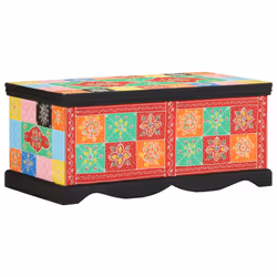 vidaXL Coffee Table Multicolour 90x50x40 cm Solid Wood Mango side table - Additional view 4