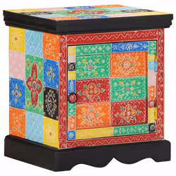 vidaXL Bedside Cabinet Multicolour 40x35x45 cm Solid Wood Mango bedside table
