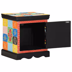 vidaXL Bedside Cabinet Multicolour 40x35x45 cm Solid Wood Mango bedside table
