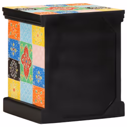 vidaXL Bedside Cabinet Multicolour 40x35x45 cm Solid Wood Mango bedside table - Additional view 4