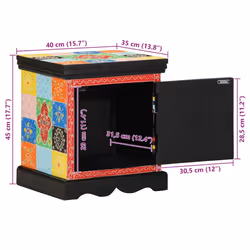 vidaXL Bedside Cabinet 2 pcs Multicolour 40x35x45 cm Solid Wood Mango