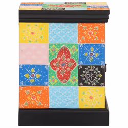 vidaXL Bedside Cabinet 2 pcs Multicolour 40x35x45 cm Solid Wood Mango - Additional view 4
