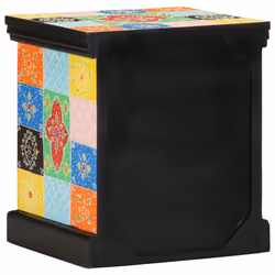 vidaXL Bedside Cabinet 2 pcs Multicolour 40x35x45 cm Solid Wood Mango - Additional view 5
