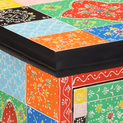 vidaXL Bedside Cabinet 2 pcs Multicolour 40x35x45 cm Solid Wood Mango - Additional view 6