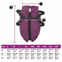 vidaXL Dog Coat with Harness Waterproof Reflective Dog Winter Coat Dog Jacket - purple, 2xl