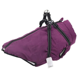 vidaXL Dog Coat with Harness Waterproof Reflective Dog Winter Coat Dog Jacket - purple, 3xl
