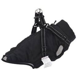 vidaXL Dog Coat with Harness Waterproof Reflective Dog Winter Coat Dog Jacket - black, m