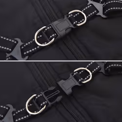 vidaXL Dog Coat with Harness Waterproof Reflective Dog Winter Coat Dog Jacket - black, m - Additional view 7