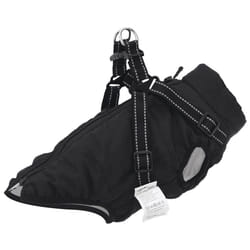 vidaXL Dog Coat with Harness Waterproof Reflective Dog Winter Coat Dog Jacket - black, l