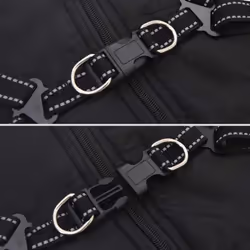 vidaXL Dog Coat with Harness Waterproof Reflective Dog Winter Coat Dog Jacket - black, xl - Additional view 7