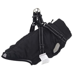 vidaXL Dog Coat with Harness Waterproof Reflective Dog Winter Coat Dog Jacket - black, 2xl