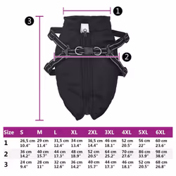 vidaXL Dog Coat with Harness Waterproof Reflective Dog Winter Coat Dog Jacket - black, 2xl