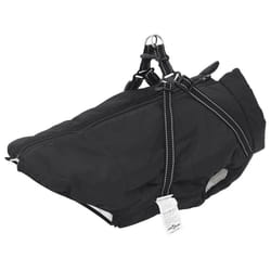 vidaXL Dog Coat with Harness Waterproof Reflective Dog Winter Coat Dog Jacket - black, 3xl