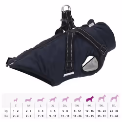 vidaXL Dog Coat with Harness Waterproof Reflective Dog Winter Coat Dog Jacket - navy blue, m - Additional view 10
