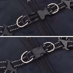 vidaXL Dog Coat with Harness Waterproof Reflective Dog Winter Coat Dog Jacket - navy blue, m - Additional view 7