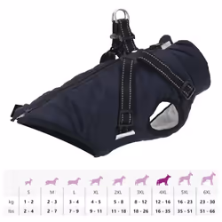 vidaXL Dog Coat with Harness Waterproof Reflective Dog Winter Coat Dog Jacket - navy blue, l - Additional view 10