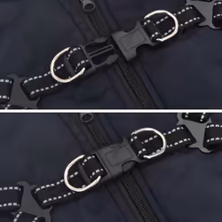 vidaXL Dog Coat with Harness Waterproof Reflective Dog Winter Coat Dog Jacket - navy blue, l - Additional view 7