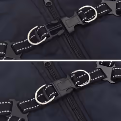 vidaXL Dog Coat with Harness Waterproof Reflective Dog Winter Coat Dog Jacket - navy blue, xl - Additional view 7