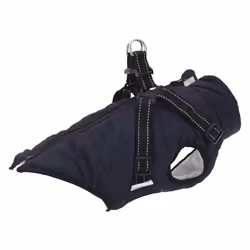 vidaXL Dog Coat with Harness Waterproof Reflective Dog Winter Coat Dog Jacket - navy blue, 2xl