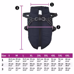 vidaXL Dog Coat with Harness Waterproof Reflective Dog Winter Coat Dog Jacket - navy blue, 2xl