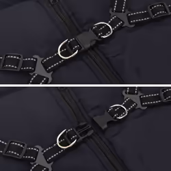 vidaXL Dog Coat with Harness Waterproof Reflective Dog Winter Coat Dog Jacket - navy blue, 3xl - Additional view 7
