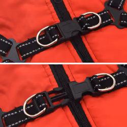 vidaXL Dog Coat with Harness Waterproof Reflective Dog Winter Coat Dog Jacket - red, s - Additional view 8