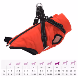 vidaXL Dog Coat with Harness Waterproof Reflective Dog Winter Coat Dog Jacket - red, m - Additional view 10