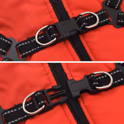 vidaXL Dog Coat with Harness Waterproof Reflective Dog Winter Coat Dog Jacket - red, l - Additional view 8