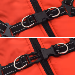 vidaXL Dog Coat with Harness Waterproof Reflective Dog Winter Coat Dog Jacket - red, 2xl - Additional view 8