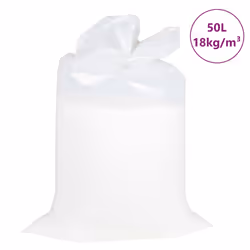 ) vidaXL EPS Beads Expanded Polystyrene Bead EPS Pearl EPS Bean Bag Filler White - 50l (18 kg/cubic metres