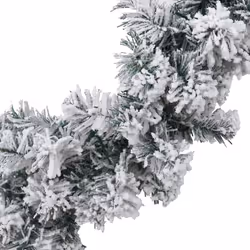 vidaXL Christmas Garland with LED Lights Christmas Wreath Xmas Decor Green PVC - Additional view 4