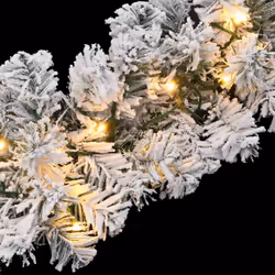 vidaXL Christmas Garland with LED Lights Christmas Wreath Xmas Decor Green PVC - Additional view 5