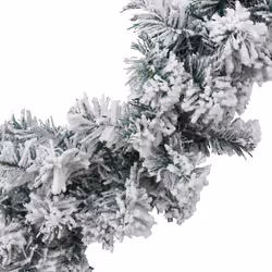 vidaXL Christmas Garland with LED Lights Christmas Wreath Xmas Decor Green PVC - Additional view 4
