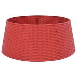 vidaXL Christmas Tree Skirt Xmas Christmas Tree Base Basket Cover Plastic - red, 56 x 23 cm