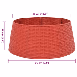 vidaXL Christmas Tree Skirt Xmas Christmas Tree Base Basket Cover Plastic - red, 56 x 23 cm