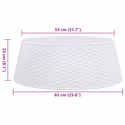 vidaXL Christmas Tree Skirt Xmas Christmas Tree Base Basket Cover Plastic - white, 65 x 23 cm