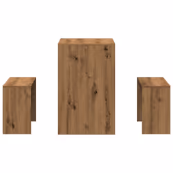 vidaXL Dining Table and Bench Set 3 Piece Dinner Table Set Engineered Wood - oak - Additional view 4