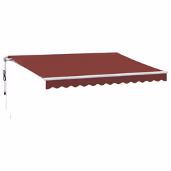 vidaXL Automatic Retractable Awning Sunshade Garden Canopy Outdoor Awning Shed - burgundy and white, 350 x 250 cm