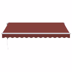 vidaXL Automatic Retractable Awning Sunshade Garden Canopy Outdoor Awning Shed - burgundy and white, 350 x 250 cm