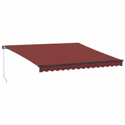 vidaXL Manual Retractable Awning Outdoor Patio Awning Sunshade Garden Canopy - burgundy, 400 x 300 cm