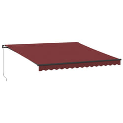 vidaXL Manual Retractable Awning Outdoor Patio Awning Sunshade Garden Canopy - burgundy, 400 x 300 cm