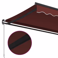 vidaXL Manual Retractable Awning Outdoor Patio Awning Sunshade Garden Canopy - burgundy, 400 x 300 cm - Additional view 6