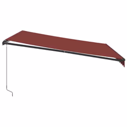 vidaXL Manual Retractable AwningCanopy Outdoor Awning Folding Arm with LED - burgundy, 400 x 300 cm - Additional view 4
