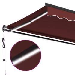 vidaXL Retractable Awning Canopy Outdoor Awning Folding Arm with Wind Sensor - burgundy, 400 x 300 cm - Additional view 7